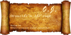 Oroszlán József névjegykártya